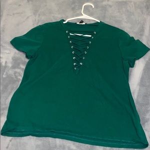 Green Crisscross Top